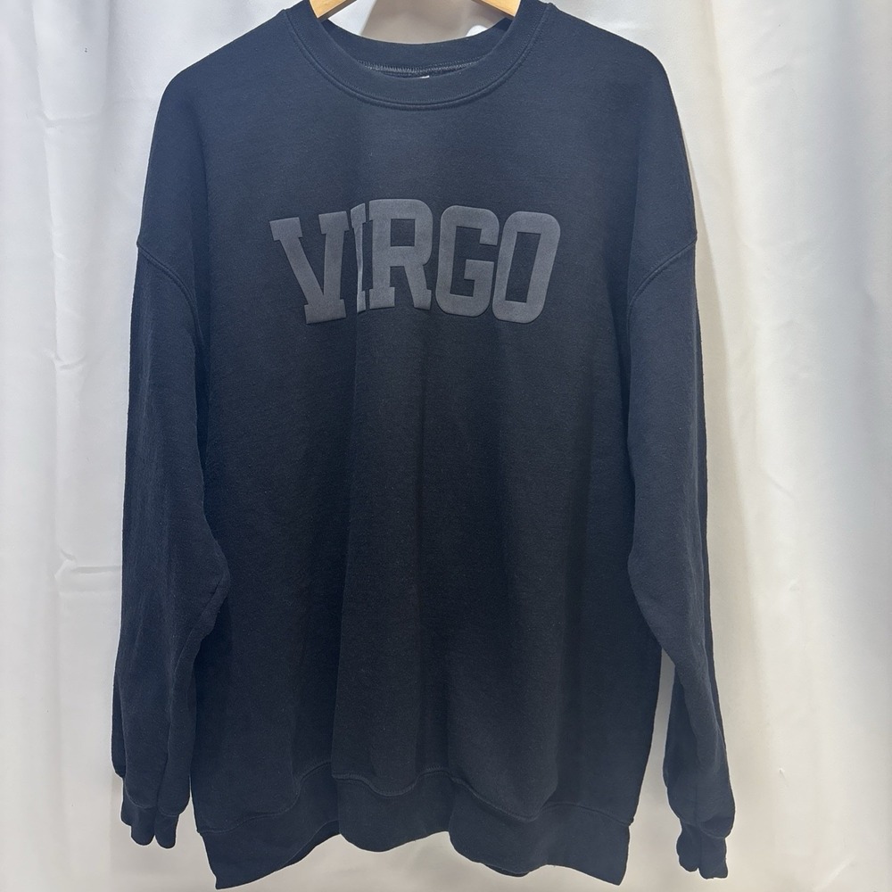 Gildan Heavy Blend Virgo Crewneck Sweatshirt Black 2XL